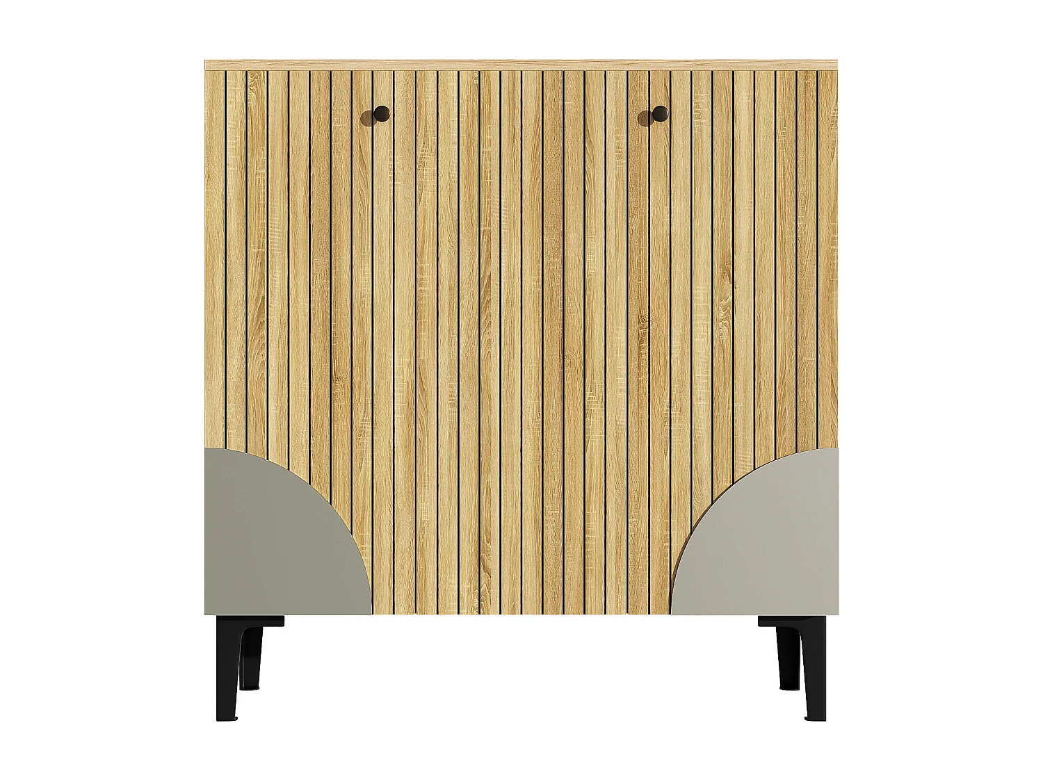 Meuble à chaussures avec 3 portes - Texture verticale - Couleur bois