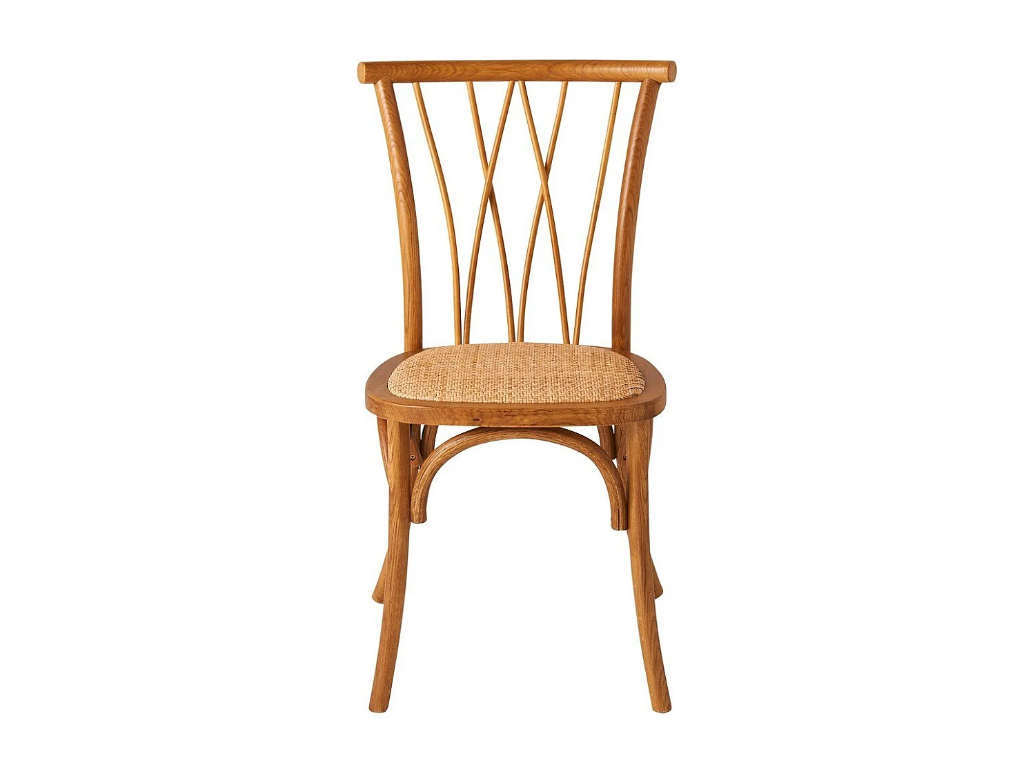 Lot de 2 chaises en chêne assise rotin ADELE