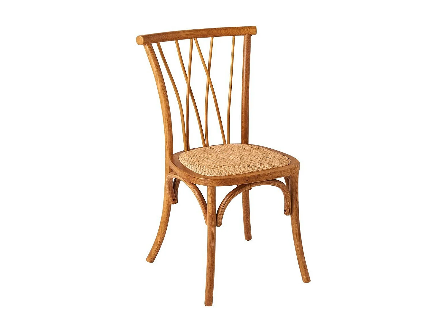 Lot de 2 chaises en chêne assise rotin ADELE