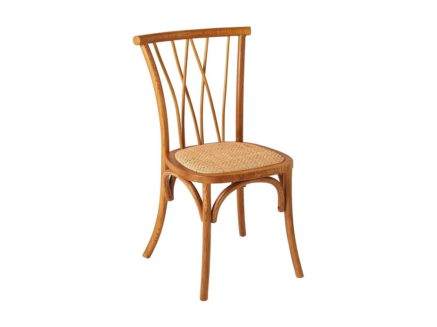 Set van 2 eiken stoelen met rotan zitting OLYMPIA