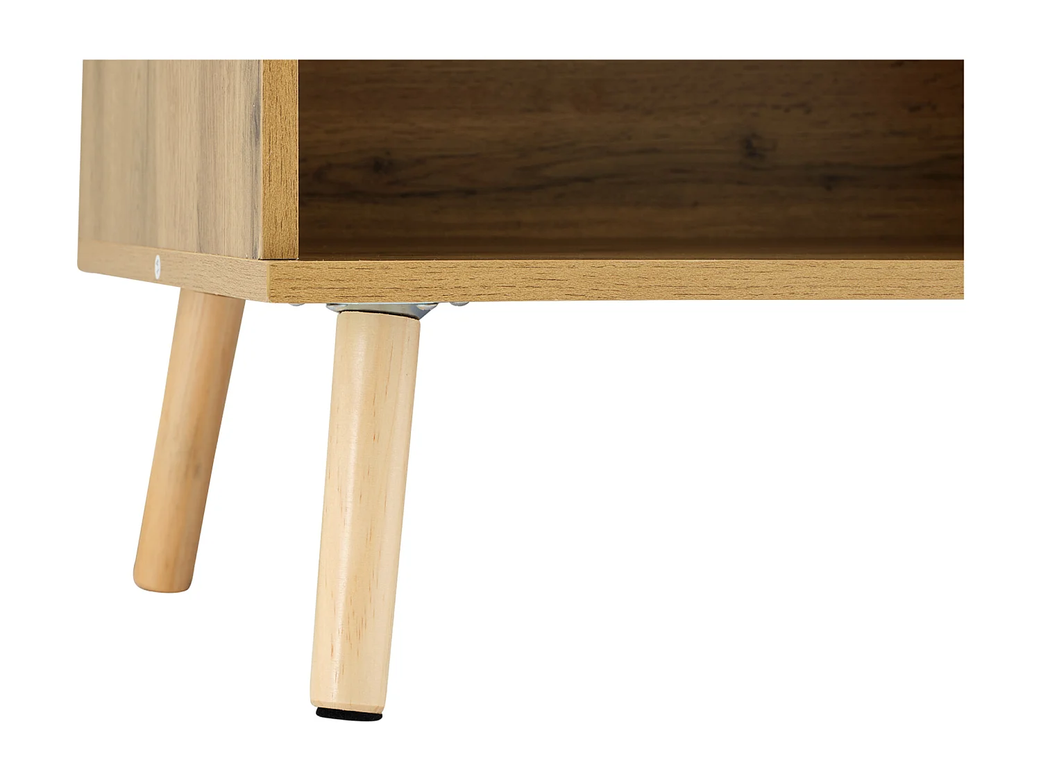 Vestiaire avec miroir, banc, tiroir et porte - Couleur bois et blanc 104x39x190cm