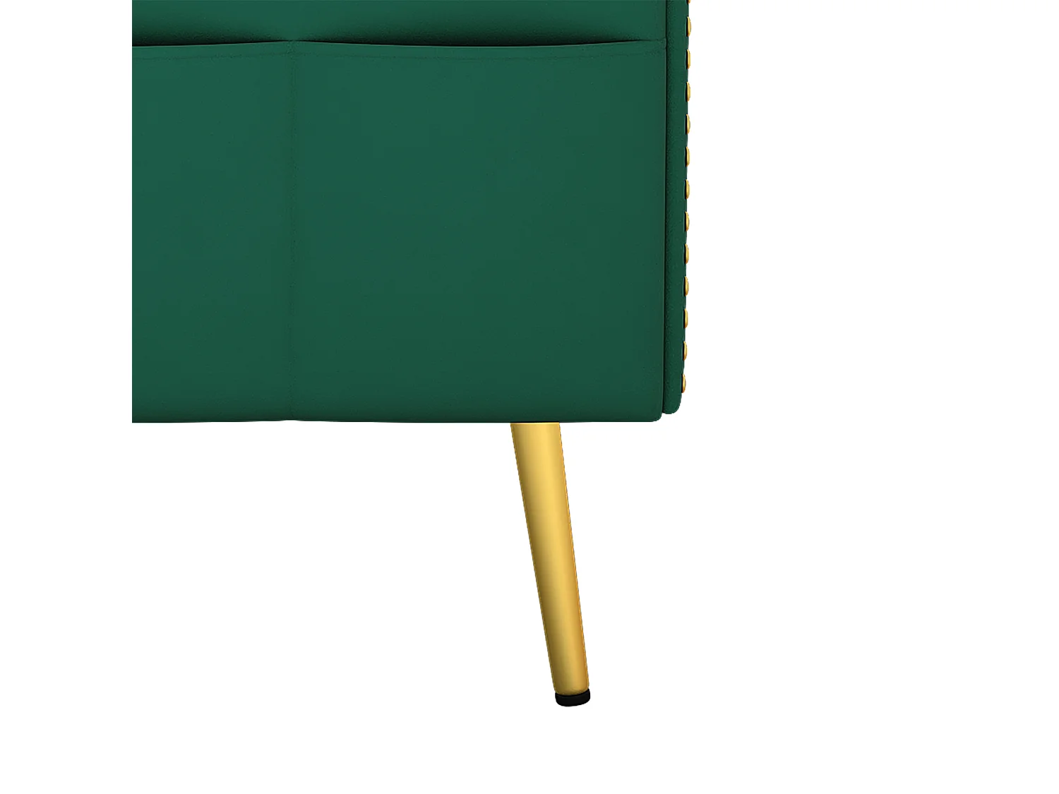 Canapé droit 2 places convertible - Porte-gobelet, 2 lombaire et poches latérales - Velours vert