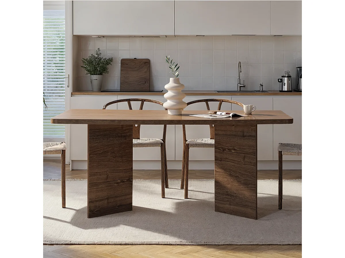 Table à manger avec plateau rectangulaire et 2 pieds L180 cm - LOFT