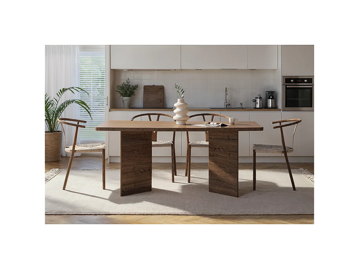 Table à manger avec plateau rectangulaire et 2 pieds L180 cm - LOFT