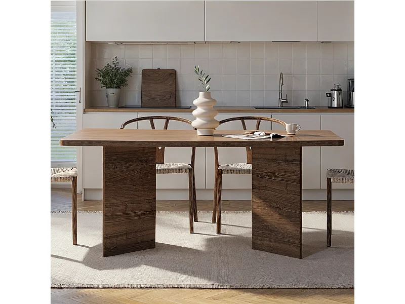 Table à manger avec plateau rectangulaire et 2 pieds L180 cm - LOFT