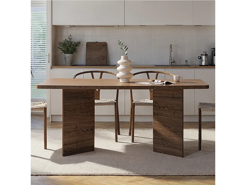 Table à manger avec plateau rectangulaire et 2 pieds L180 cm - LOFT