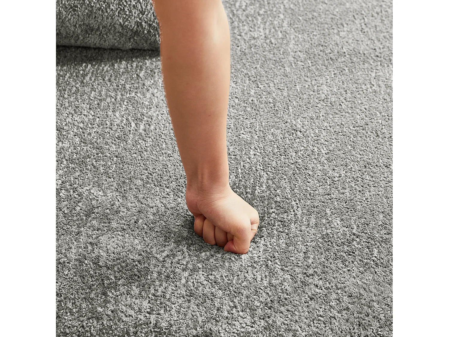 Canapé d'angle 3 places avec coussins - Design incurvé - Tissu velours gris