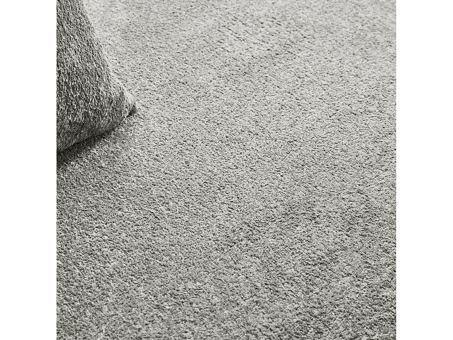 Divano angolare a 3 posti con cuscini - Design curvo - Tessuto in velluto grigio