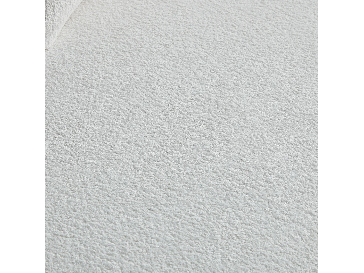 Divano angolare a 3 posti con cuscini - Design curvo - Tessuto in velluto bianco