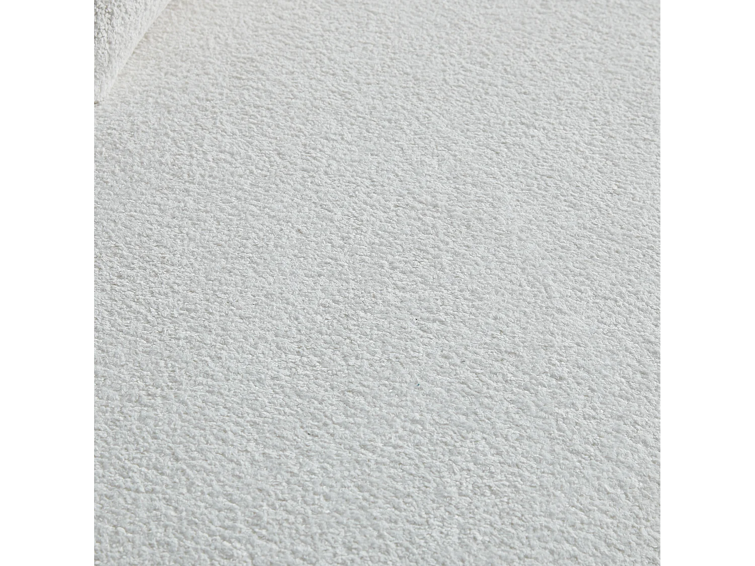 Sofá esquinero de 3 plazas con cojines - Diseño curvo - Tejido de terciopelo blanco