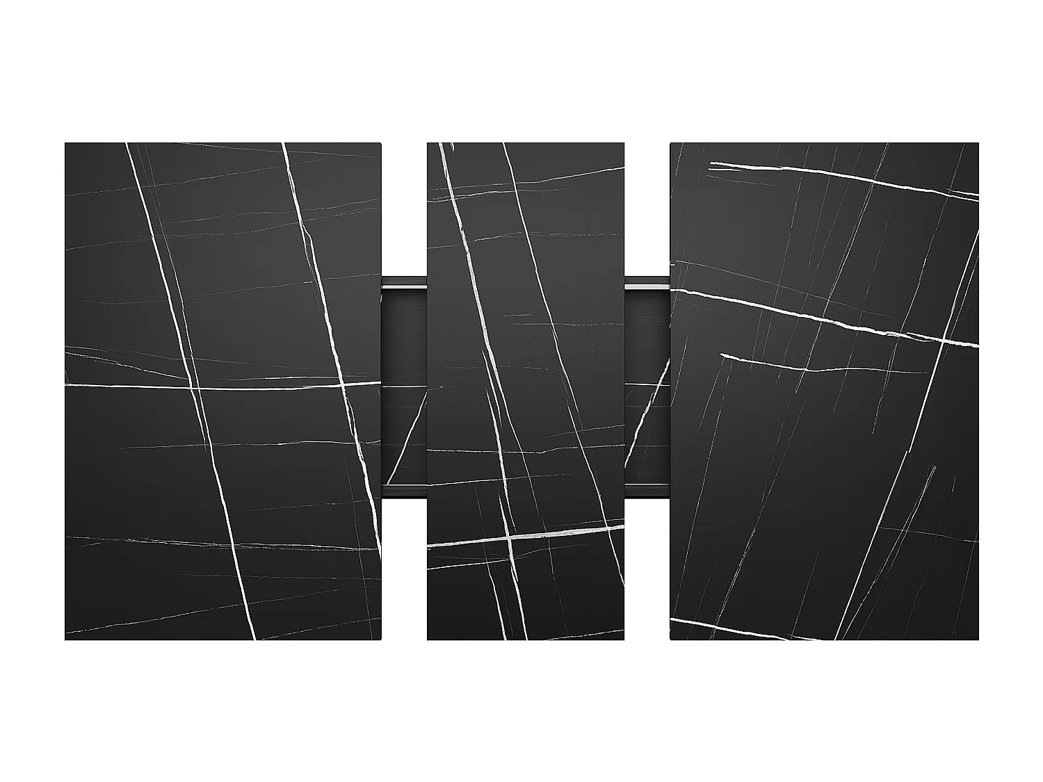 Table à manger extensible 4 à 6 personnes - MDF et métal - Noir 120 (160) x 80 x 76 cm