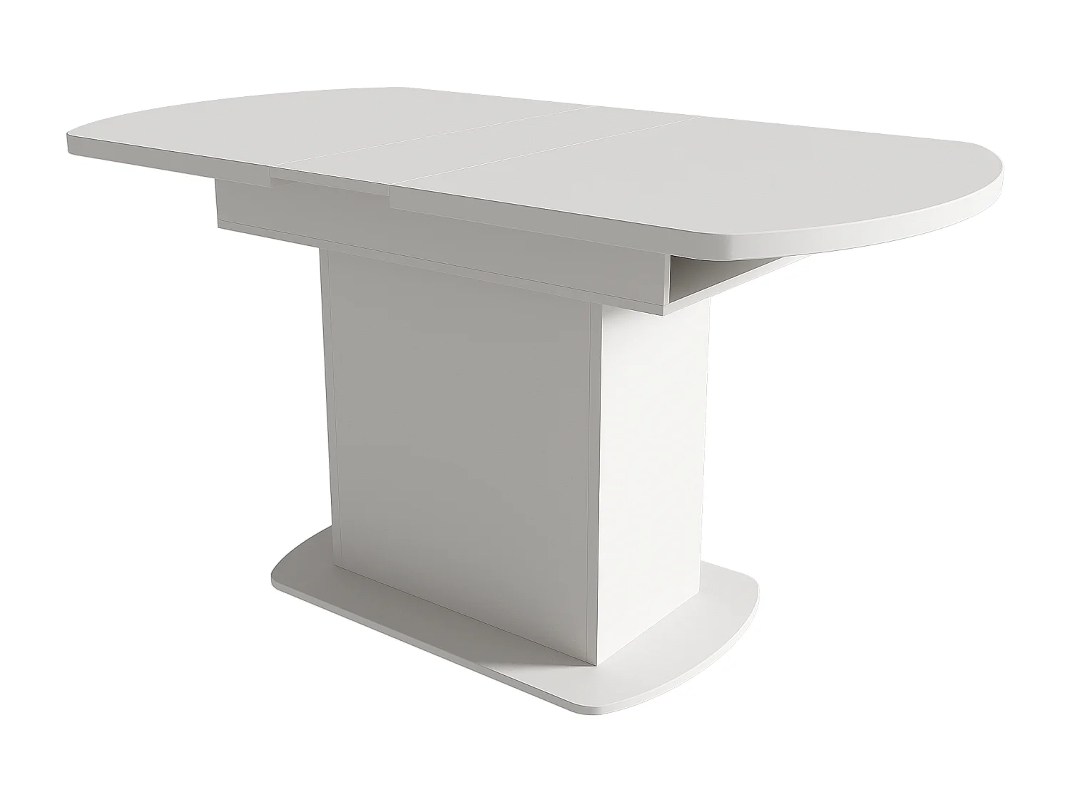 Table à manger ovale extensible avec rangement - Blanc 110(130)x70x75cm