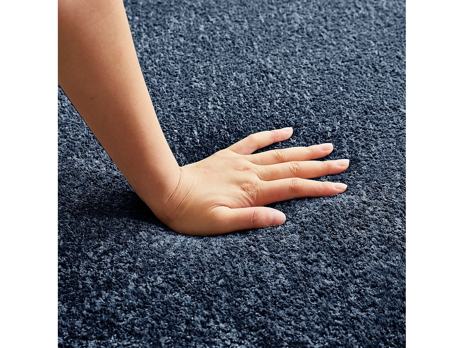 Divano angolare a 3 posti con cuscini - Design curvo - Tessuto in velluto blu