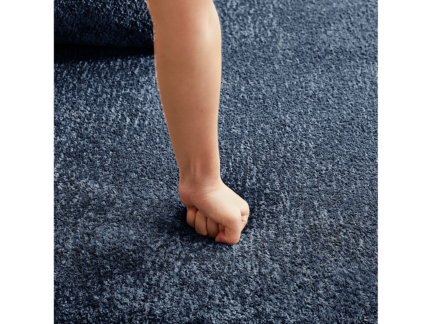 Divano angolare a 3 posti con cuscini - Design curvo - Tessuto in velluto blu