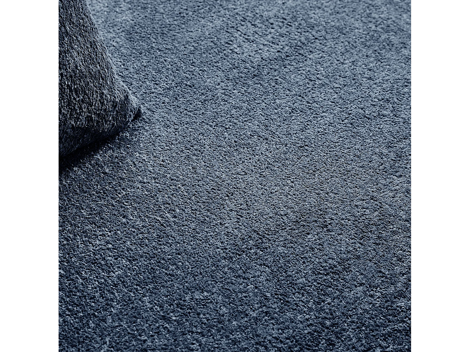 Divano angolare a 3 posti con cuscini - Design curvo - Tessuto in velluto blu