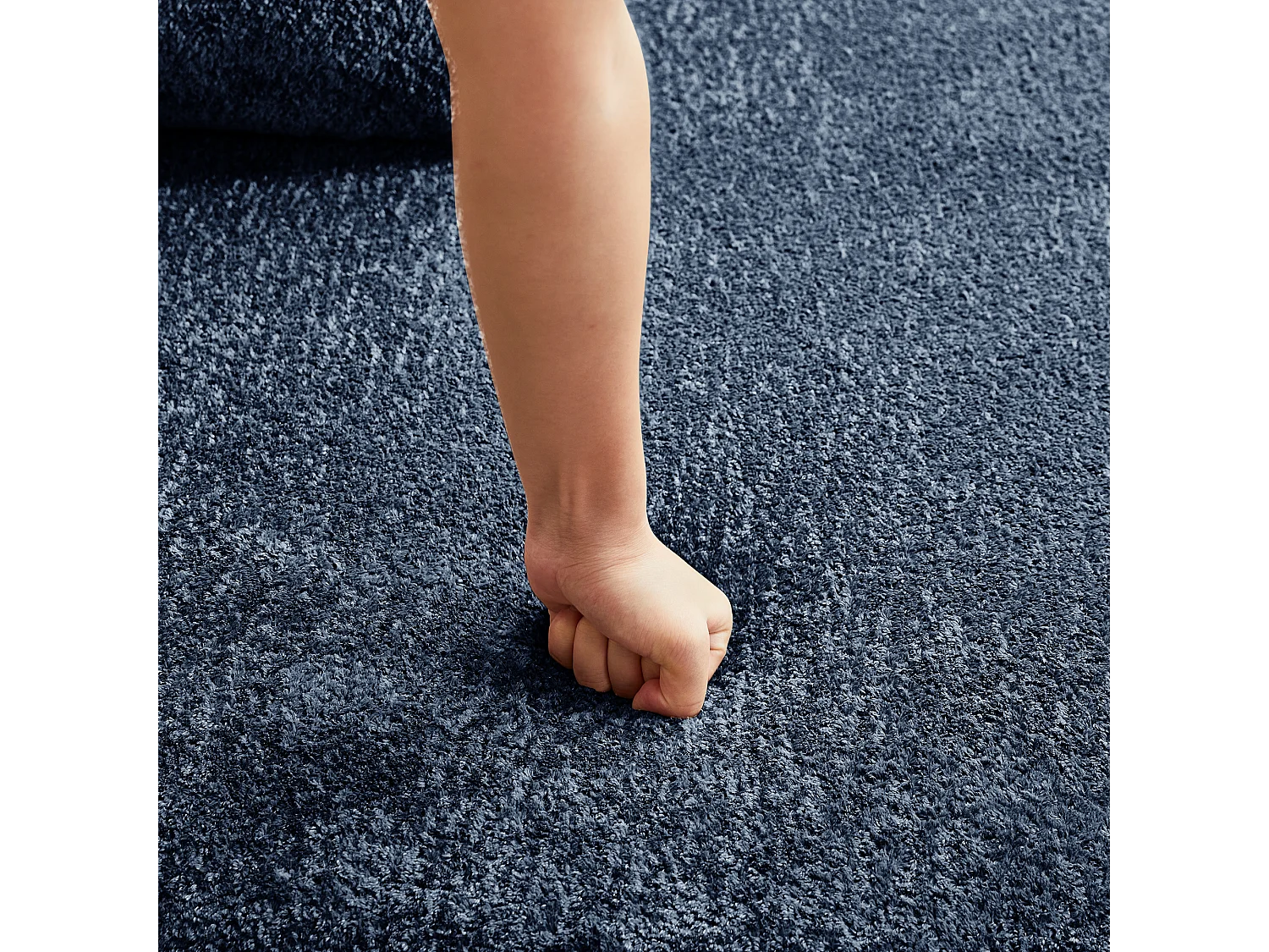 Divano angolare a 3 posti con cuscini - Design curvo - Tessuto in velluto blu