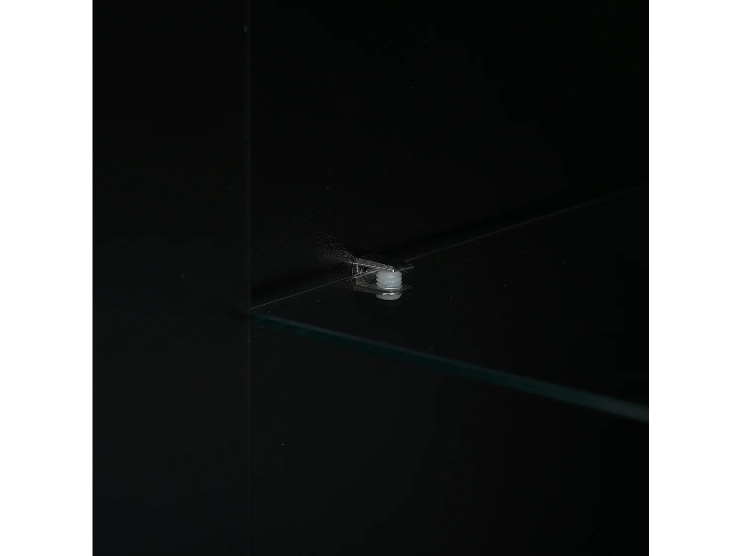 Vitrinekast met ledverlichting en 2 deuren - Glanzende afwerking - Zwart