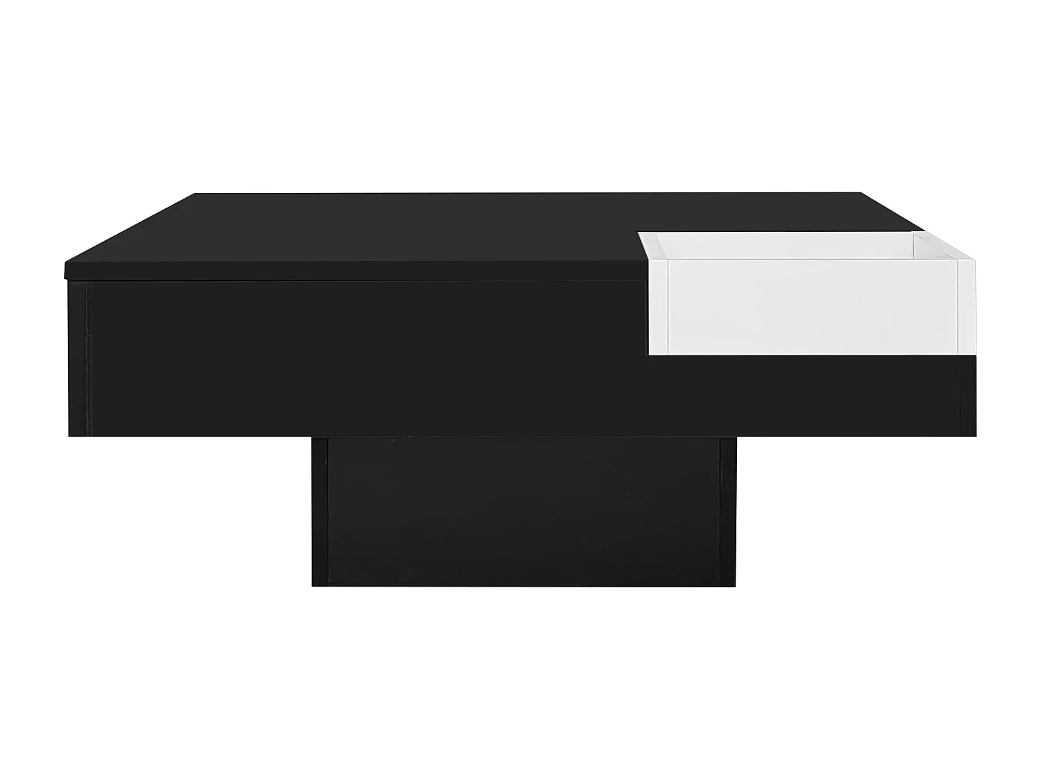 Salontafel met LED en uitneembare box - Glanzend zwarte afwerking