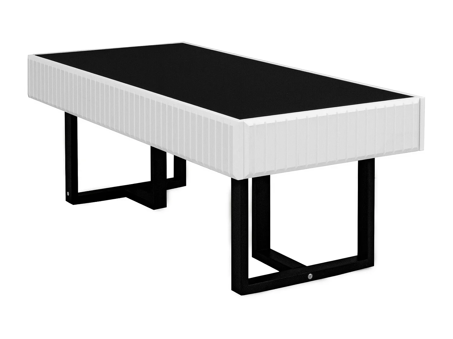 Klassieke zwart-witte salontafel - Glanzend zwart blad