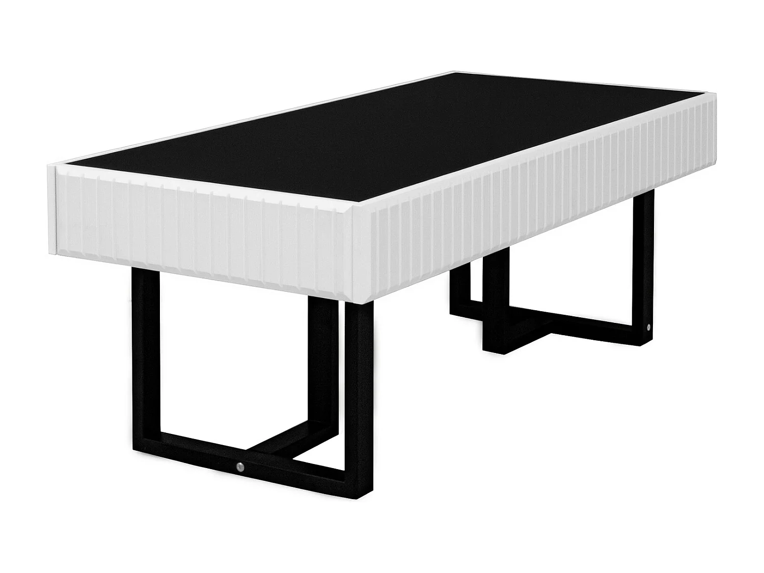 Klassieke zwart-witte salontafel - Glanzend zwart blad