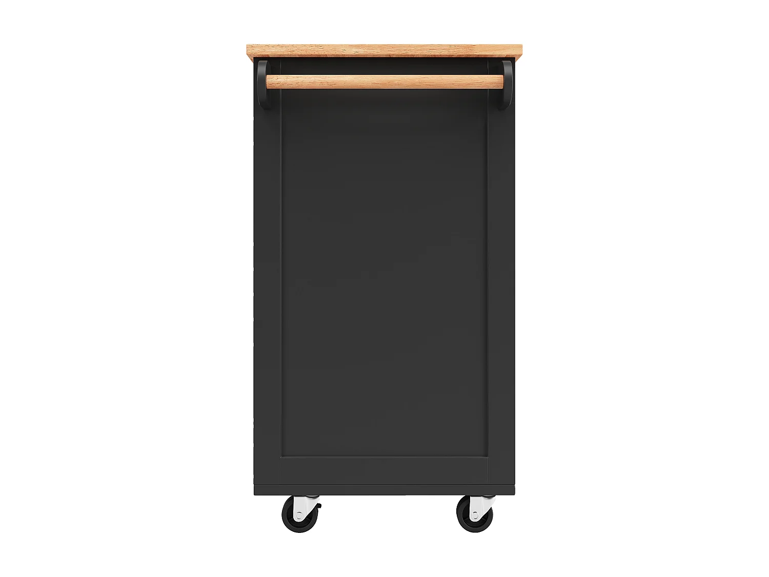 Keukeneiland 102 × 45 × 92 cm - Serveerwagen met wielen, 2 deuren en 2 lades - Zwart