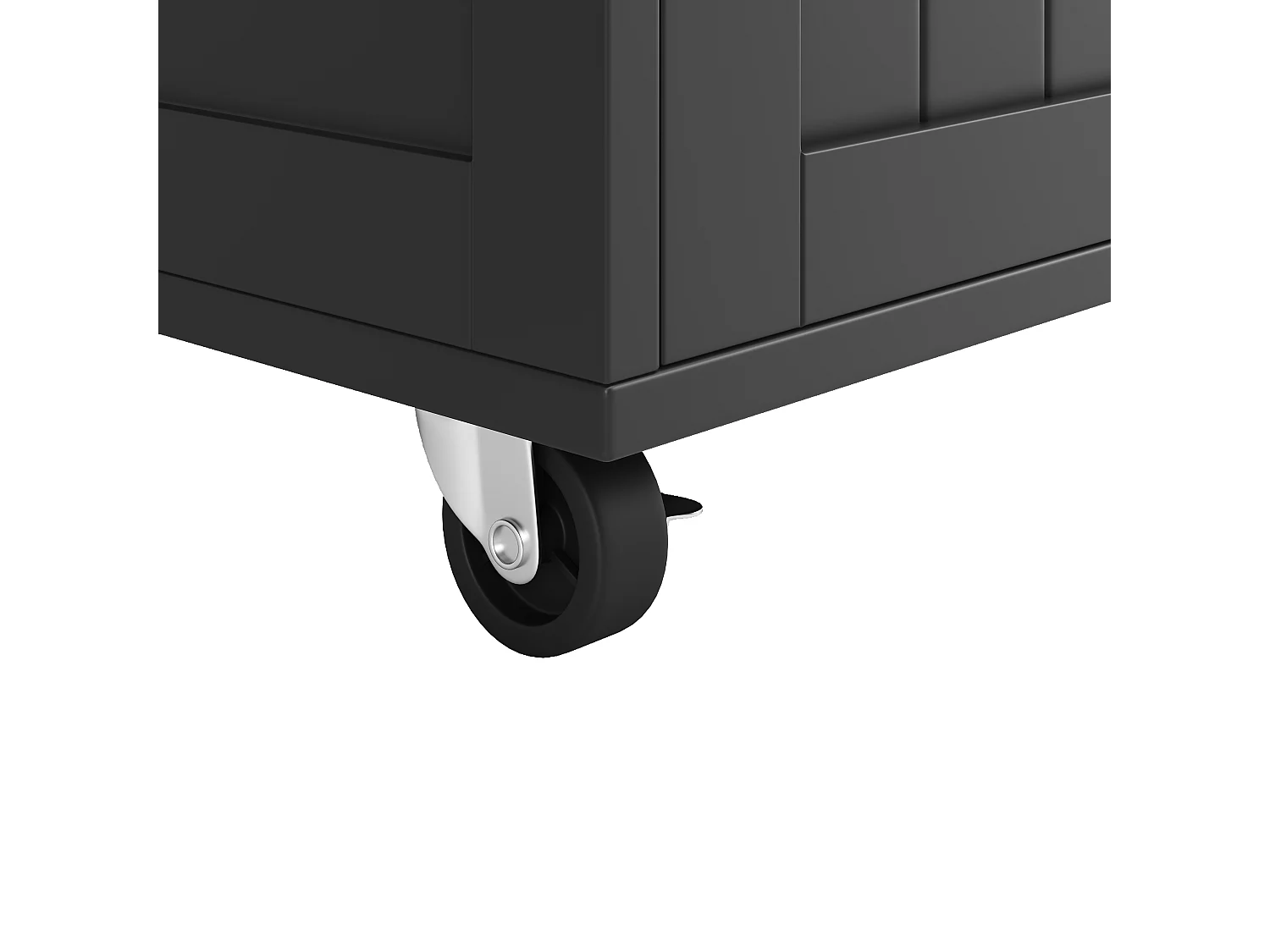 Keukeneiland 102 × 45 × 92 cm - Serveerwagen met wielen, 2 deuren en 2 lades - Zwart