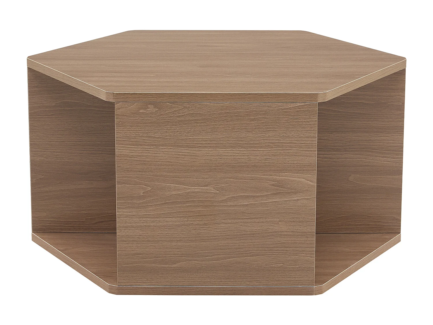 Zeshoekige salontafel met opbergruimte, 79 x 69,4 x 40 cm - Bruin