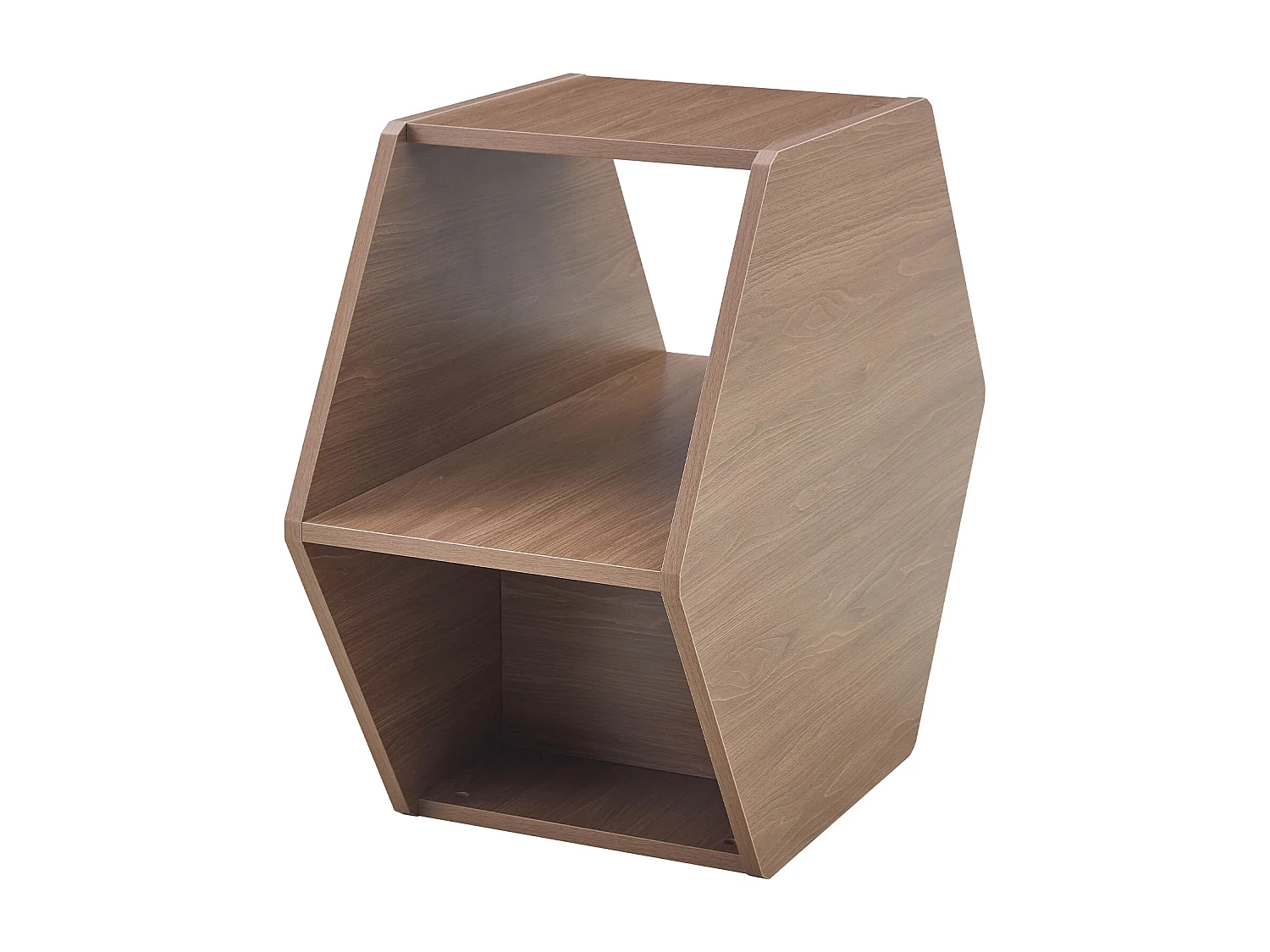 Zeshoekige salontafel met opbergruimte, 79 x 69,4 x 40 cm - Bruin