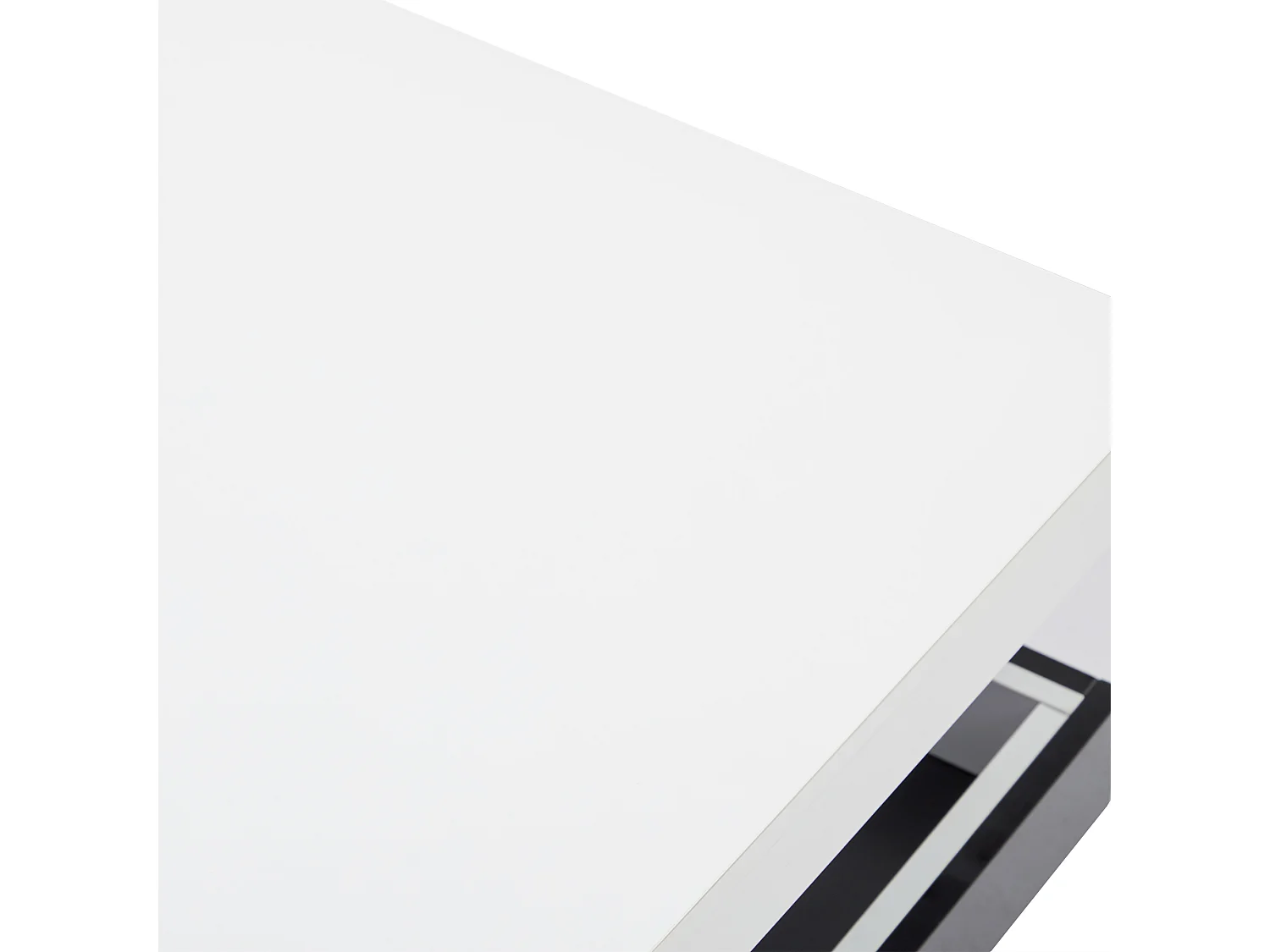 Table basse pivotant avec rangement, plateau laqué brillant - Blanc et noir