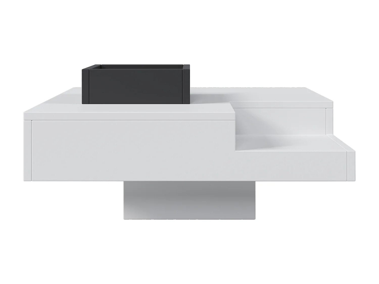 Table basse avec LED et boîte amovible - Finition brillant blanche