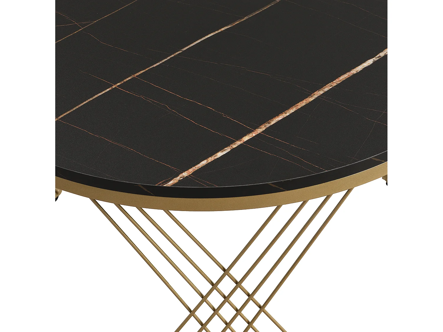 Table basse gigogne avec tiroir - Plateau effet marbre -Métal et bois MDF - Blanc