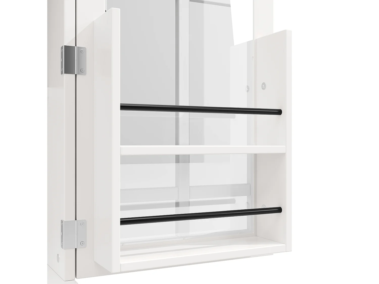 Verplaatsbaar keukeneiland, 165,5 x 40 (63,5) x 95 cm - Serveerwagen met 5 lades en 2 deuren - Wit en houtkleur