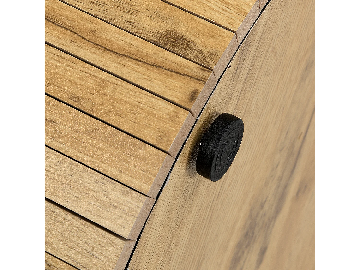 Table basse rond - Lot de 2 - Rayures verticales boise