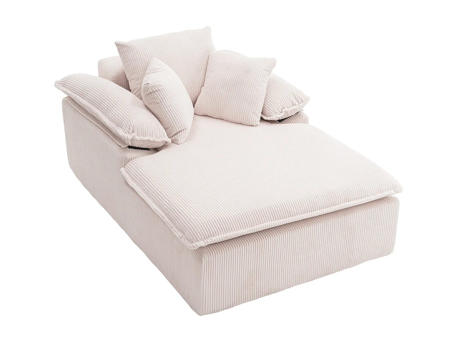 Canapé inclinable 1 place - Fauteuil lounge en velours côtelé - Sans montage - Blanc