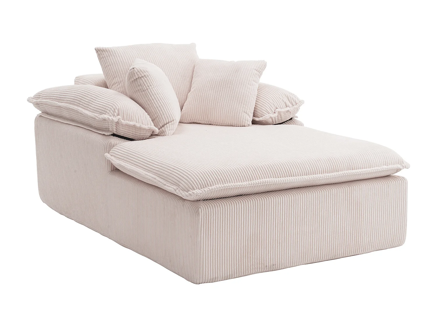 Canapé inclinable 1 place - Fauteuil lounge en velours côtelé - Sans montage - Blanc