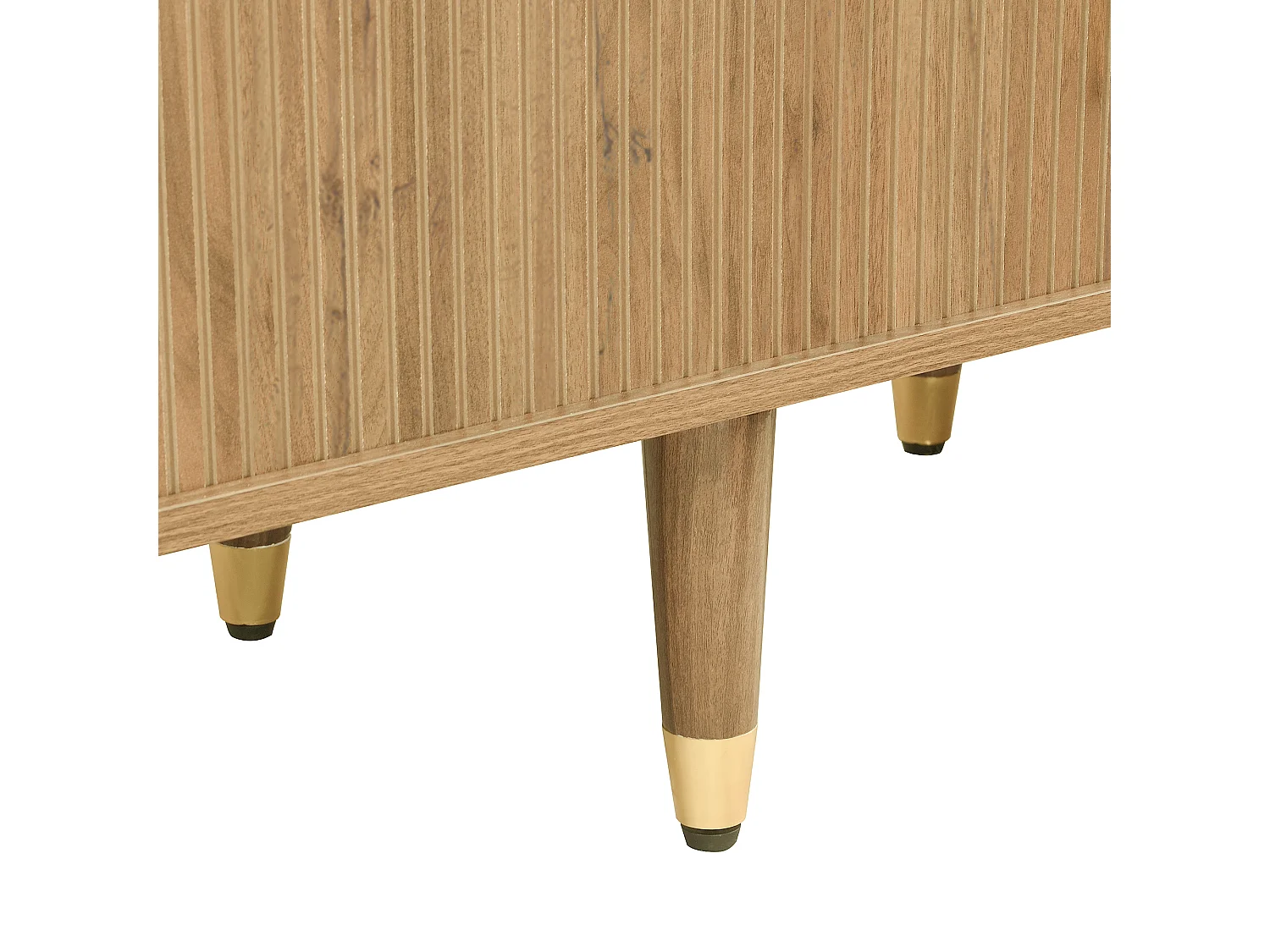 TV-meubel met 2 lades en 2 schuifdeuren - Lichte houtnerf afwerking - Houtkleur