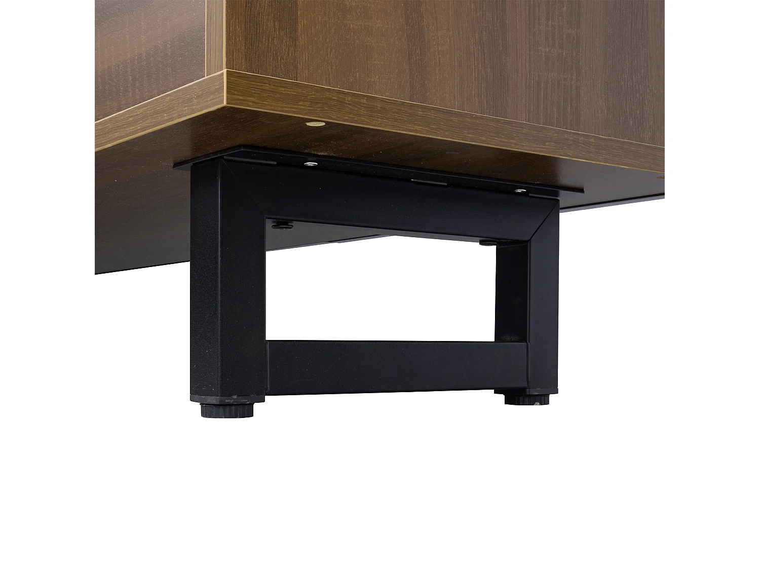 TV-meubel met 4 deuren - Glanzend zwarte afwerking - Houtkleur 180 x 38 x 50 cm