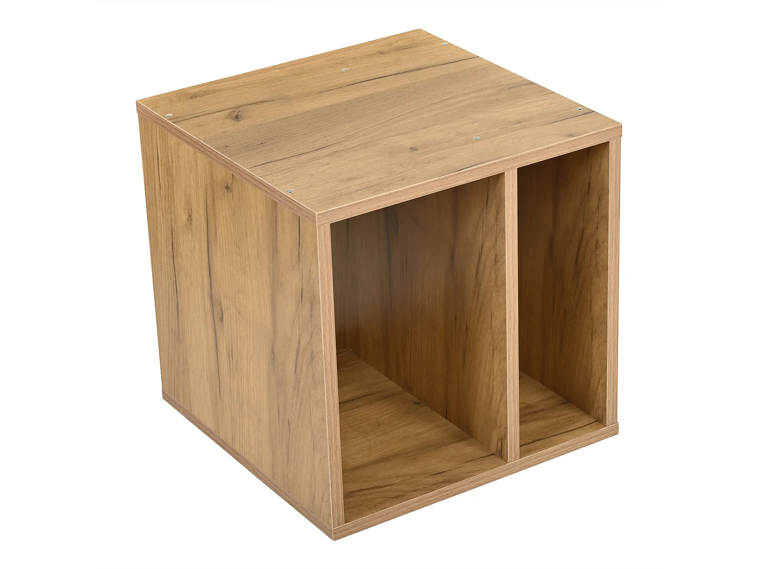 TV-meubel met 3 deuren - Glazen deur - Grijze houtnerf