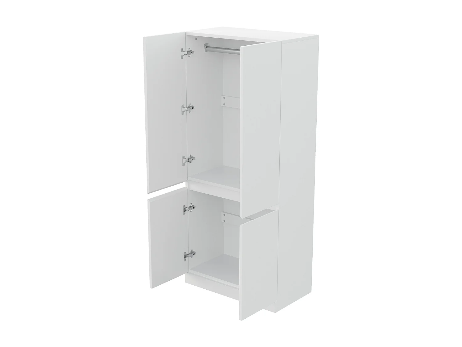 Armoire avec 4 portes -style minimaliste - Blanc 70 × 40 × 170 cm