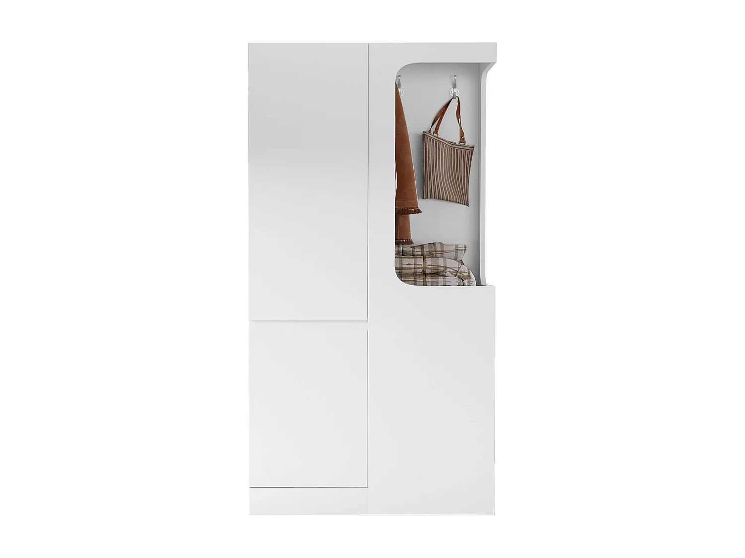 Armoire avec 4 tiroirs et 2 portes - Couleur blanc 70 x 40 x 170 cm