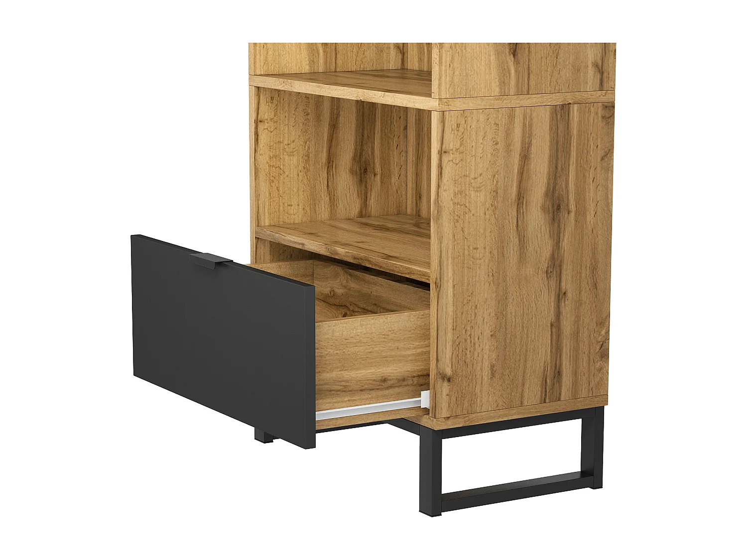 Armoire avec 1 tiroir, 2 portes et tringle à vêtement - Garde-robe en bois PB