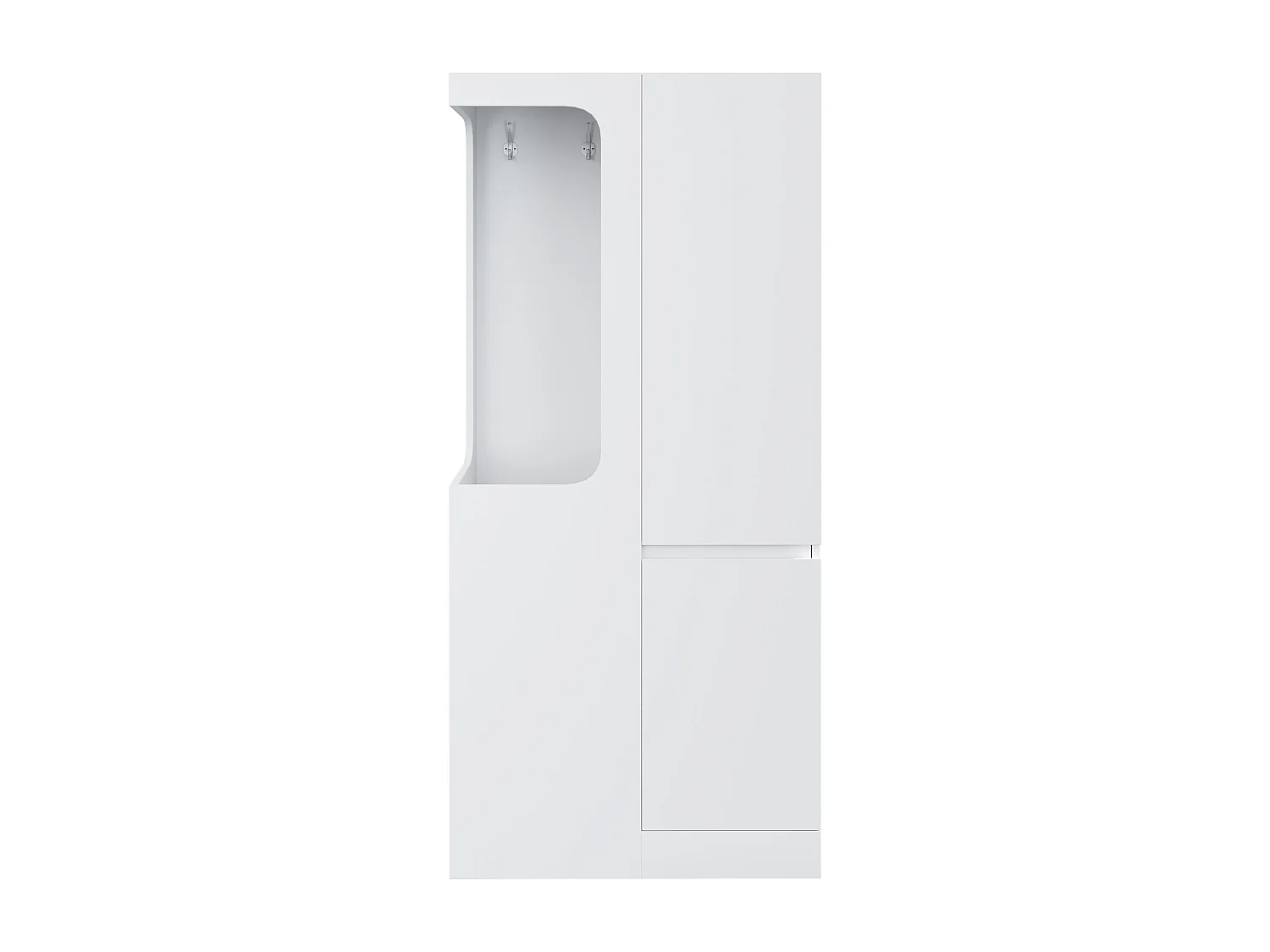 Armoire avec 4 tiroirs et 2 portes - Bois en pin et MDF - Blanc