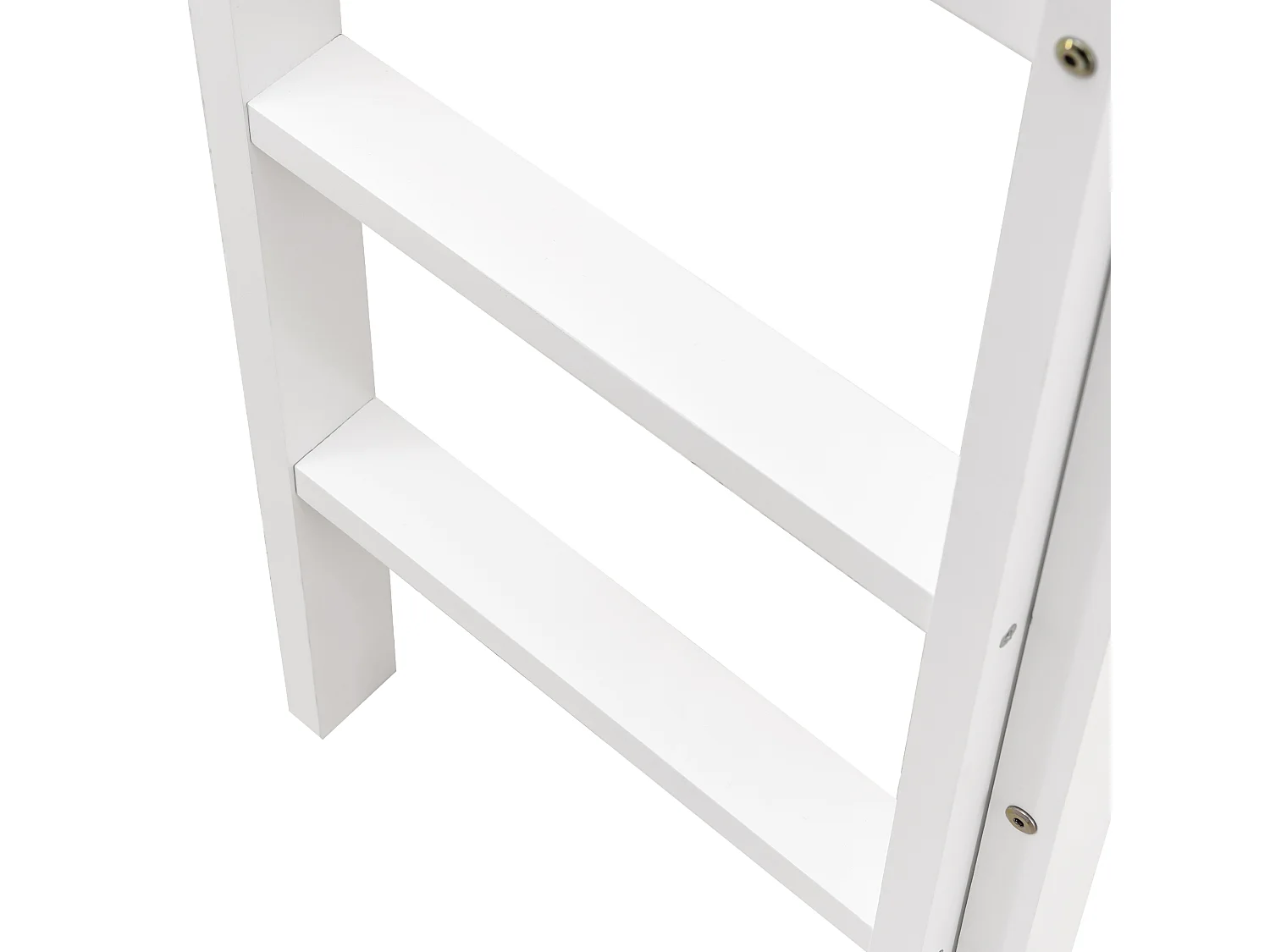 Lit mi-hauteur 90 x 200 cm avec tableau noir et étagère - Lit superposé enfant blanc en bois