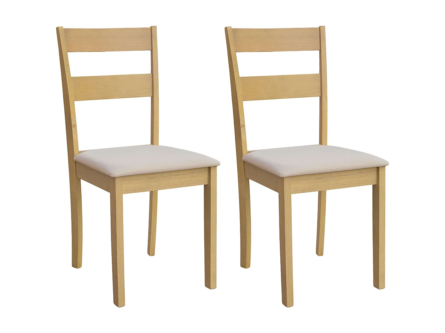 Pack cocina Lita melamina roble y beige (2 sillas de cocina tapizado beige)