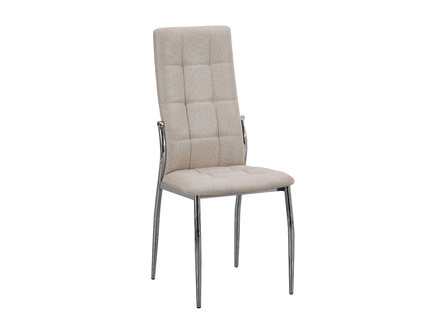 Pack 4 sillas comedor Laci beige metal cromado en tela 102x46x52 cm