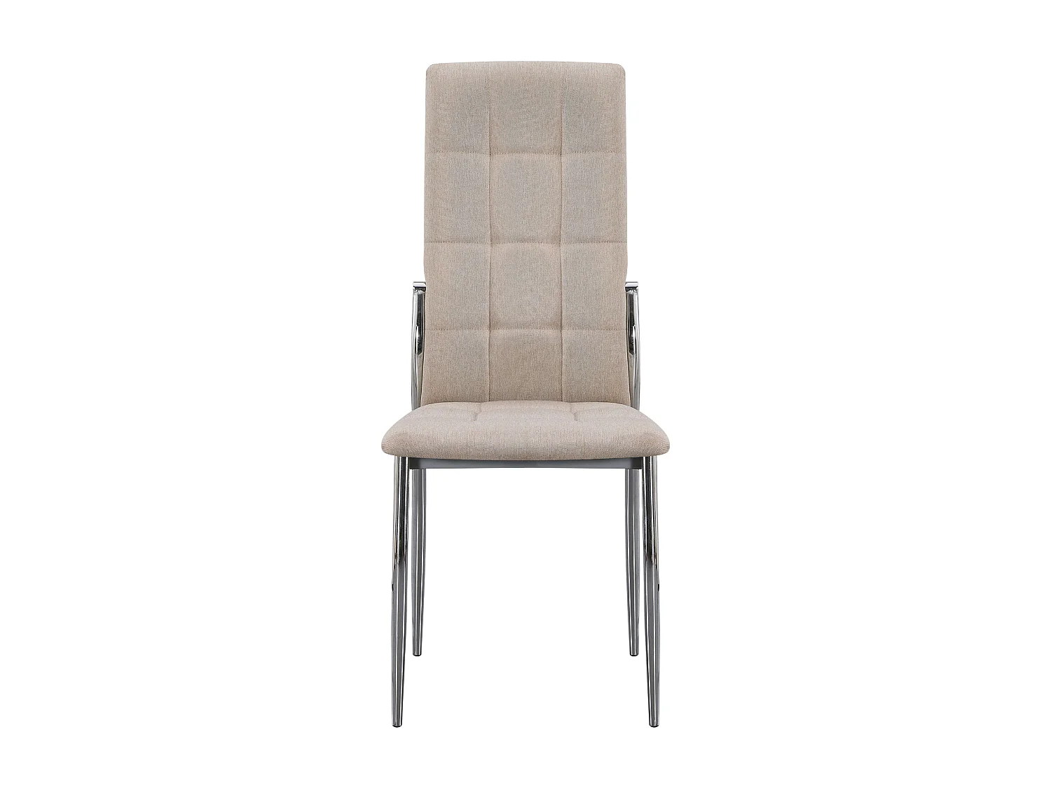 Pack 4 sillas comedor Laci beige metal cromado en tela 102x46x52 cm