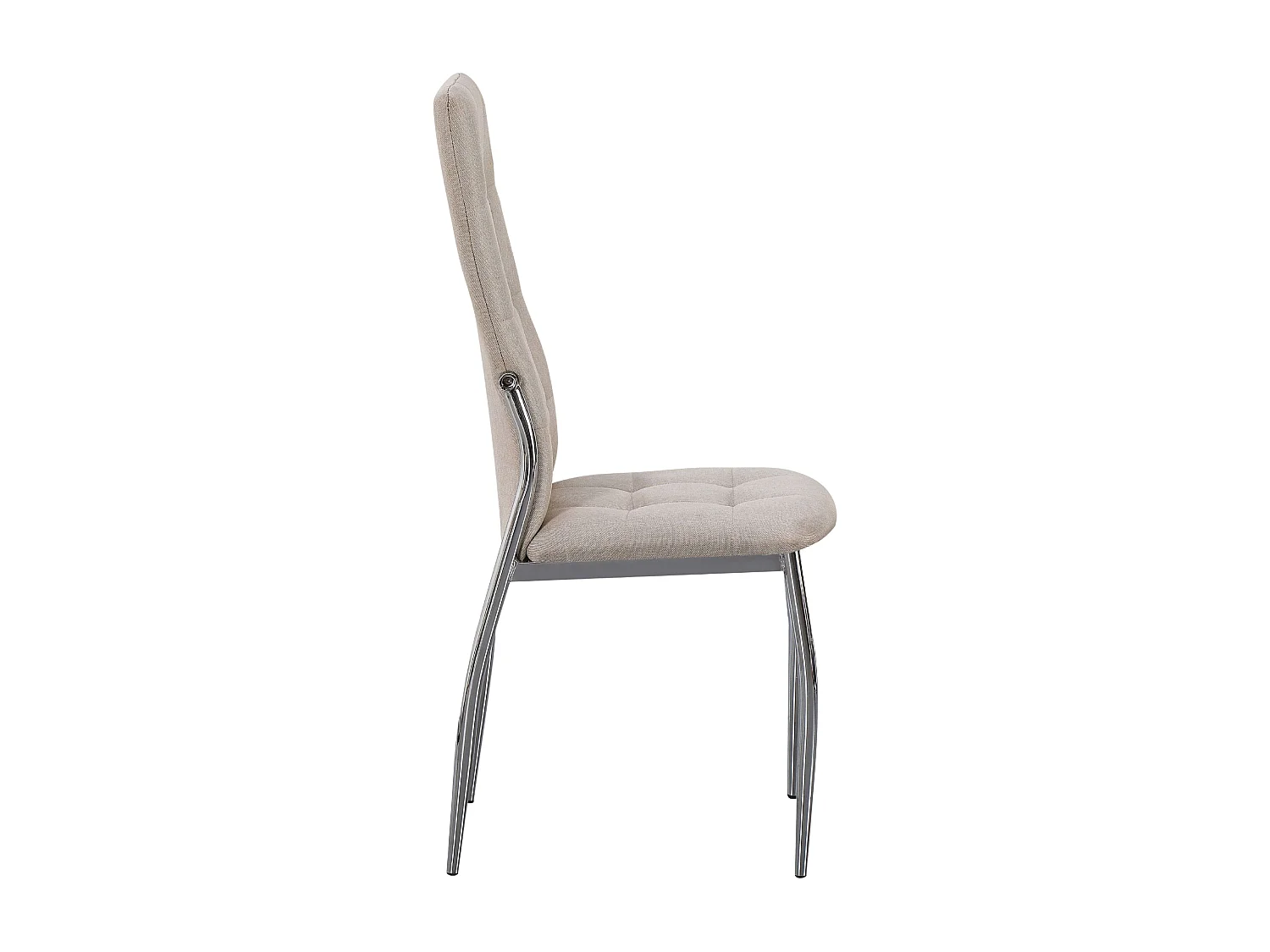 Conjunto de 4 cadeiras de jantar Laci, bege, metal cromado, tecido, 102x46x52 cm