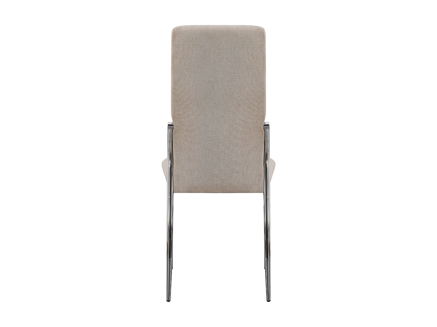 Conjunto de 4 cadeiras de jantar Laci, bege, metal cromado, tecido, 102x46x52 cm