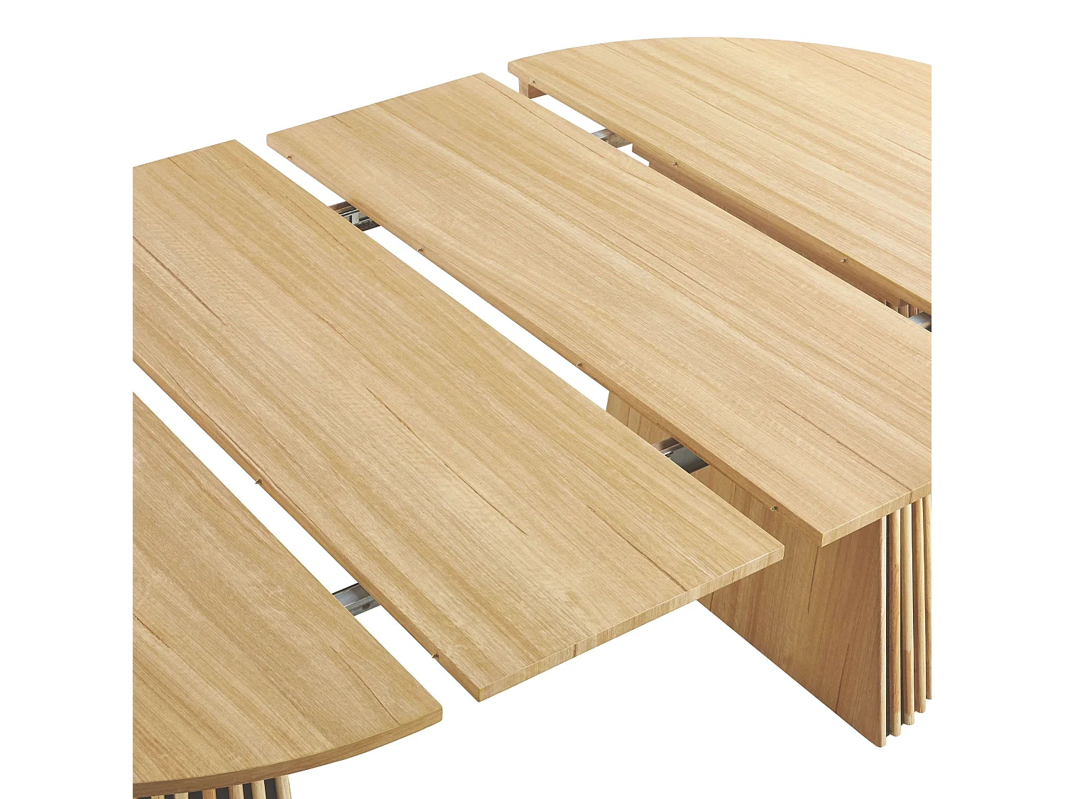 Mesa comedor redonda extensible Árbol roble claro 75x120/160/200x120 cm