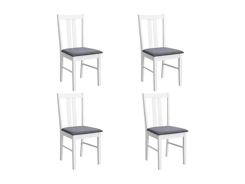 Pack de cocina Classic blanco y gris (4 sillas de cocina de melamina)